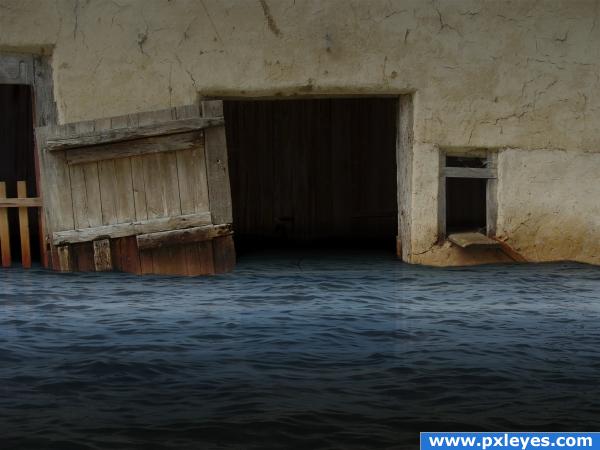 Flooded barn